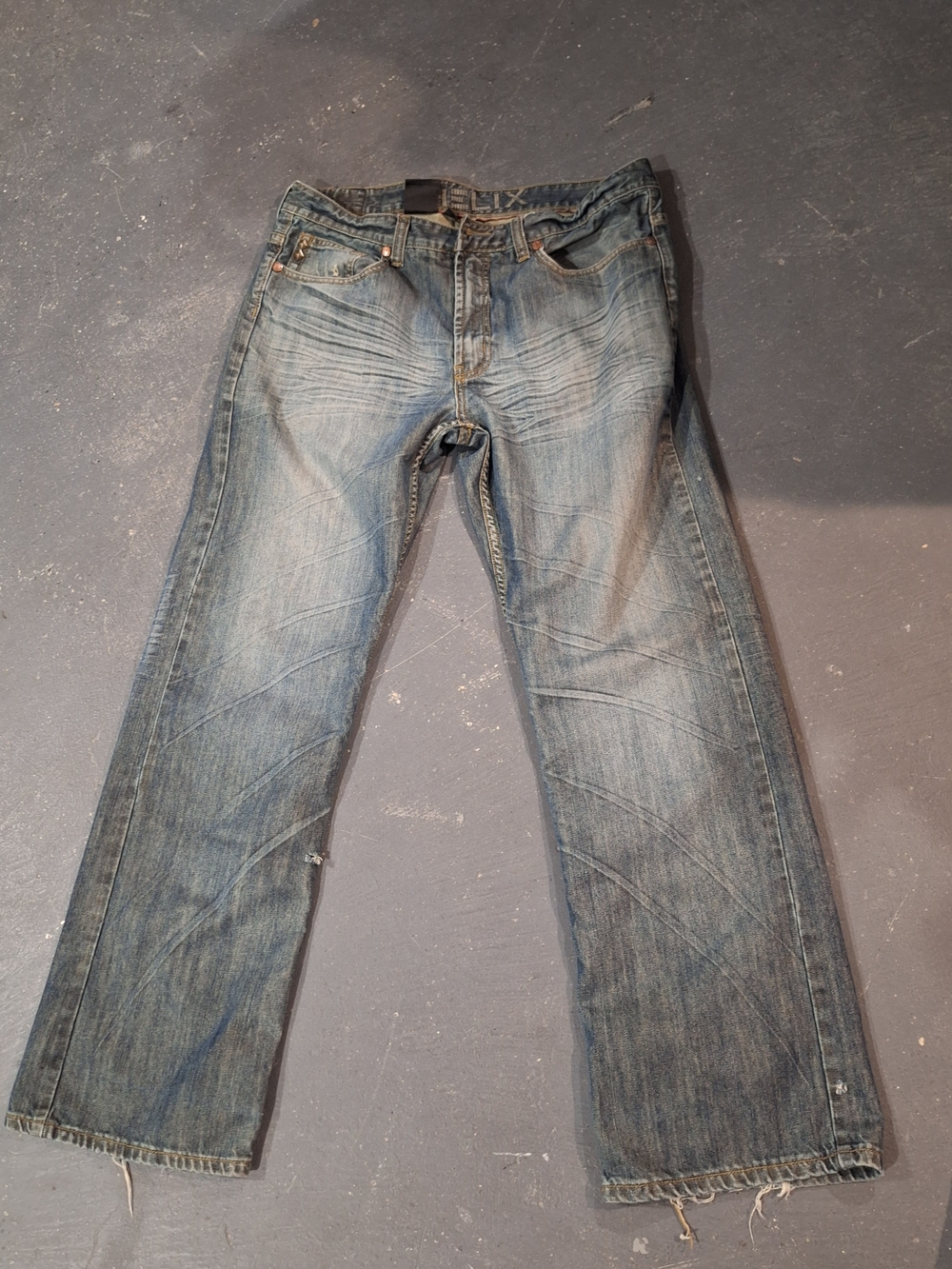 Helix Men's Light Blue Bootcut Jeans  Comfortable Washed Denim.waist Button Gone
